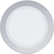 Sensations Silver Rim Plastic Dinner Plates, 10", 120PK 347873